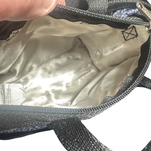 LeSportsac Mini Crossbody Bag Blue Black Abstract Print Small Nylon Purse - Picture 8 of 8